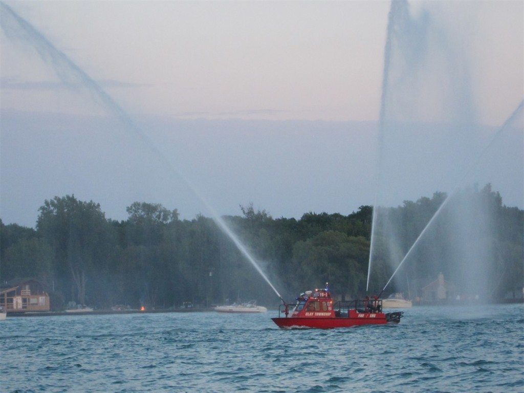 Firehouse Boat spraying water