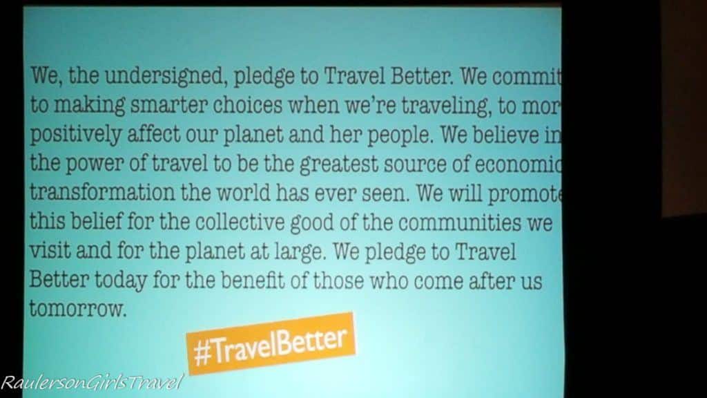 Travel Better Pledge at TBEX Huntsville Alabama