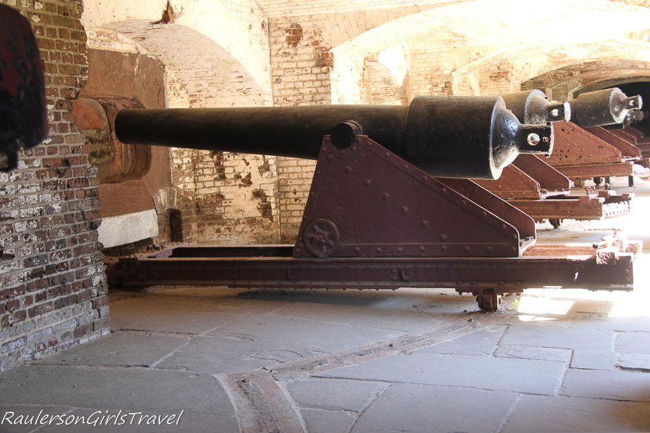 Guns in the Left-face Casement at Fort Sumter