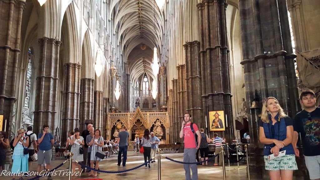 Inside Westminster Abbey in London, England