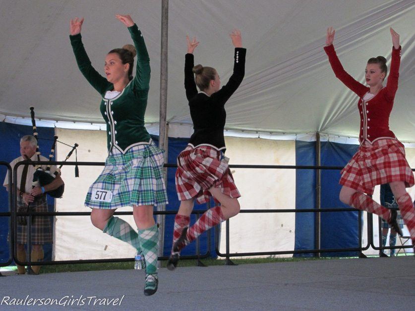 Leaping and Jumping for the HIghland Dancing Competition at the Highland Games