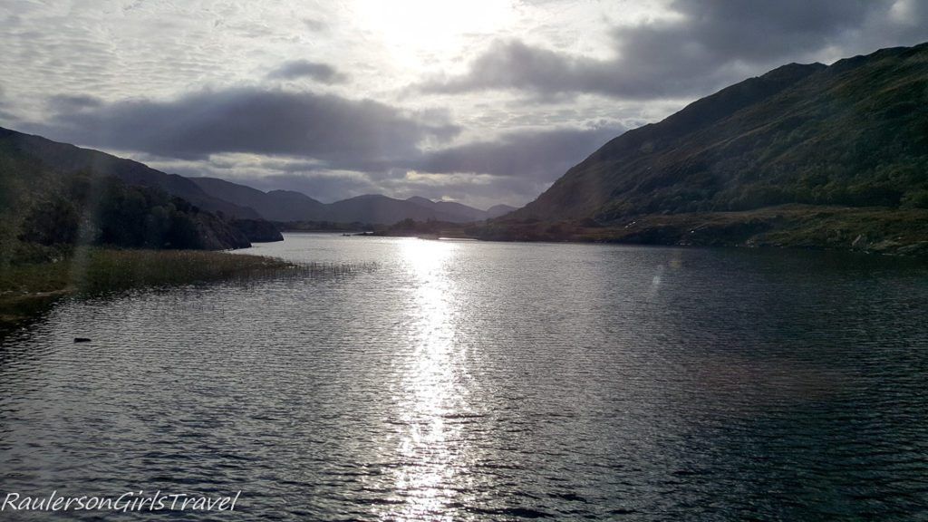 Sunshine reflecting off a lake in the Ring of Kerry, Ireland