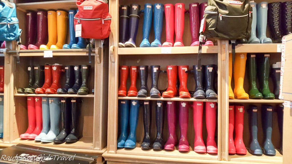 Colorful rain boots in Dingle, Ireland