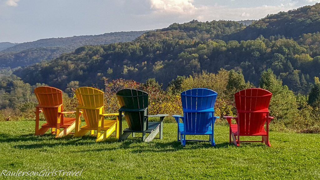 Colorful adirondack chairs viewing mountain in Vermont 20 Best RaulersonGirlsTravel Photos of 2017