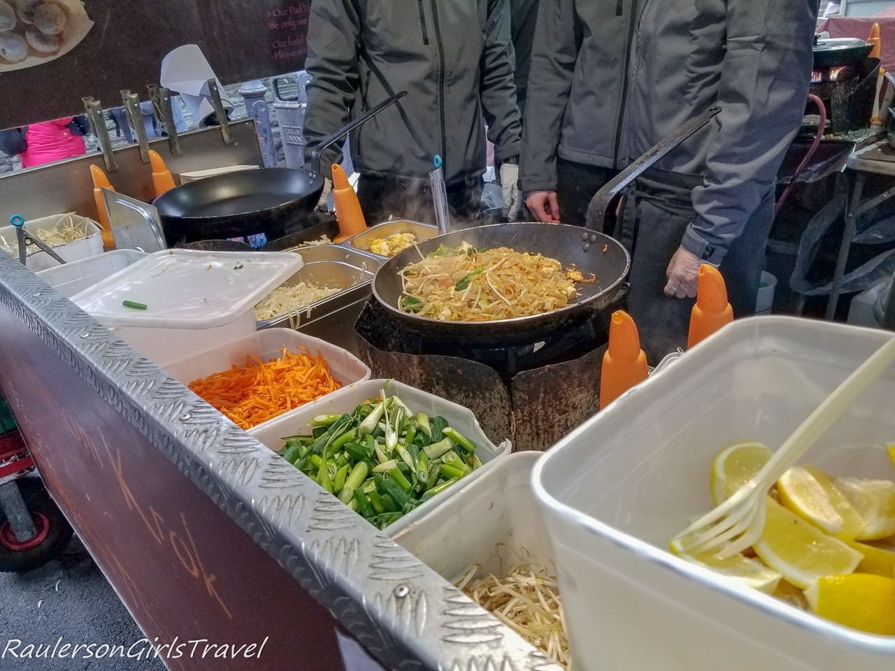 Getting Thai food at the Borough Market in London