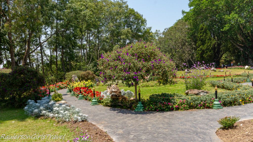garden path by reservoir