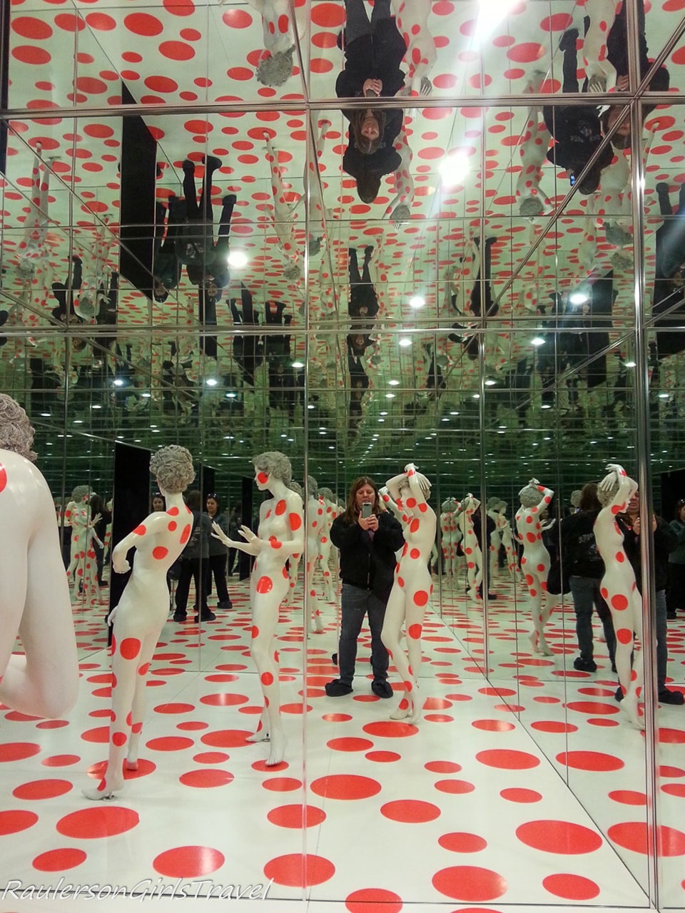 Heather in Repetitive Vision room at the Mattress Factory