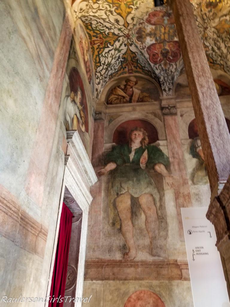 Frescoes painted in the stairway in Magno Palazzo