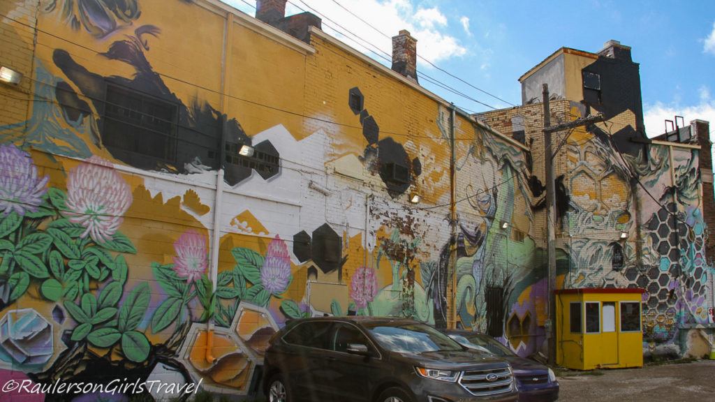 Detroit Street Art by Eastern Market - Yellow Honeycombs