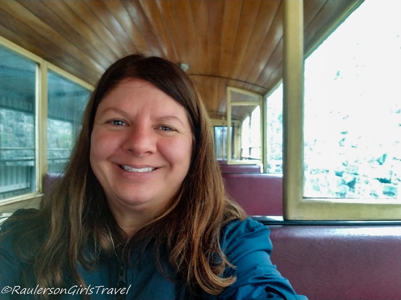 Heather on the Welsh Highland Train