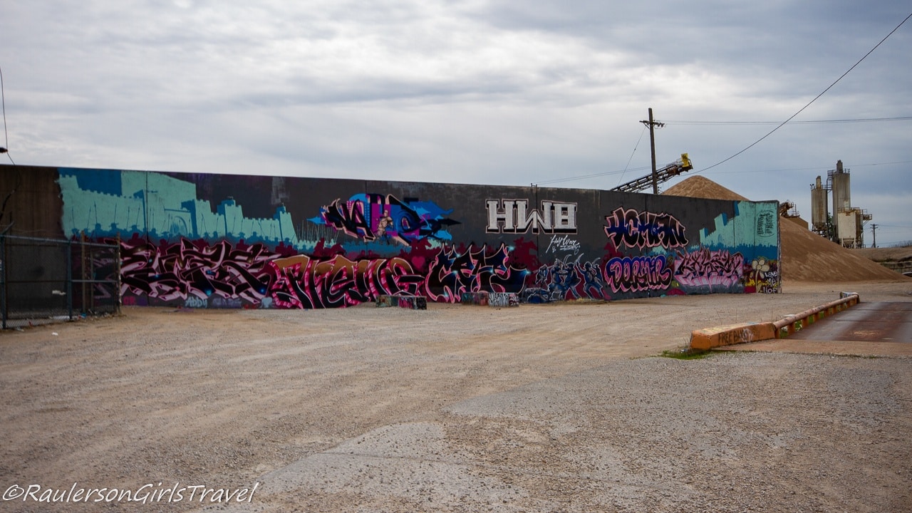 Street art on the Flood Wall at St. Louis Graffiti Wall