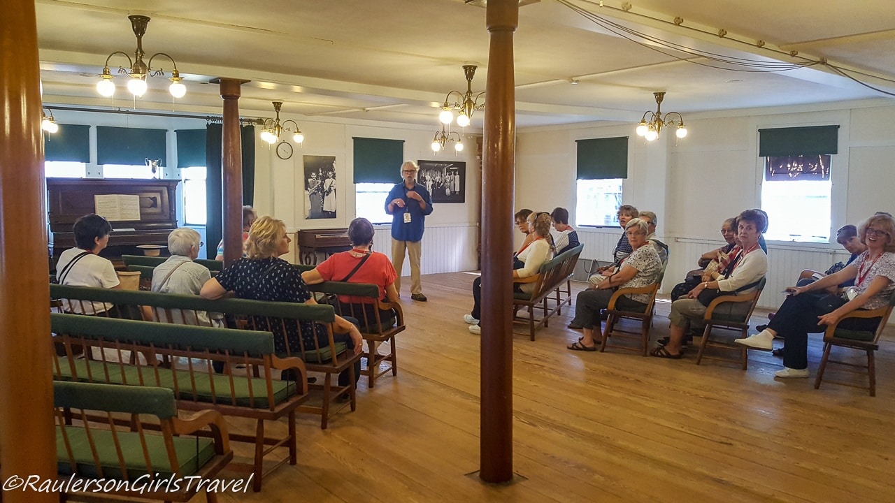 Group gathered in the Ministry Shop at Canterbury Shaker Village