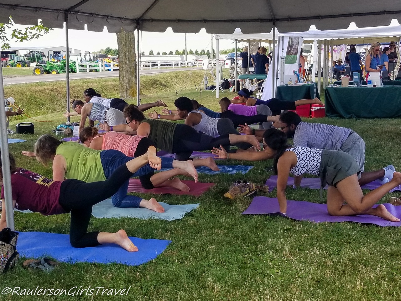 Practicing Yoga at the Lavender Festival
