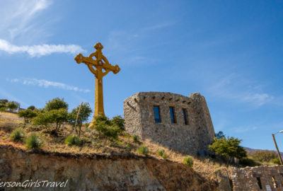 The Chapel and the Large Celtic Cross at Our Lady of the Sierras