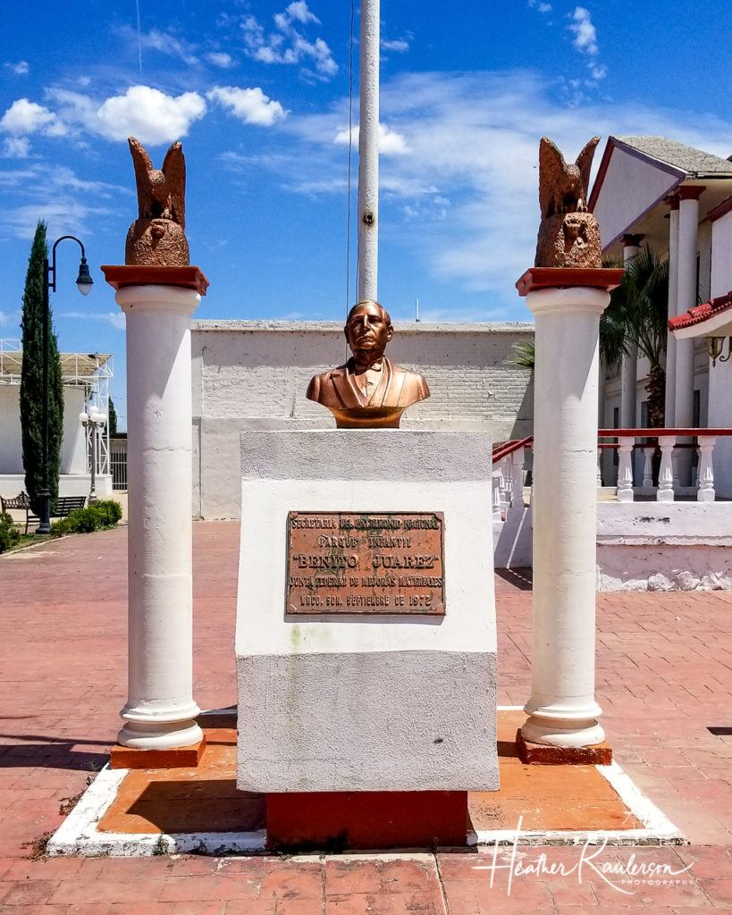 Benito Juarez, President of Mexico from 1858-1872 bust in Naco, Mexico