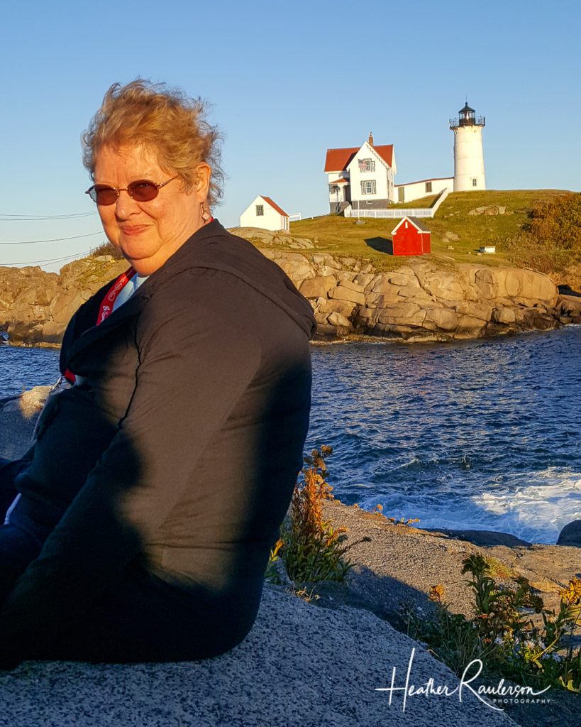 My mom at Nubble Lighthouse
