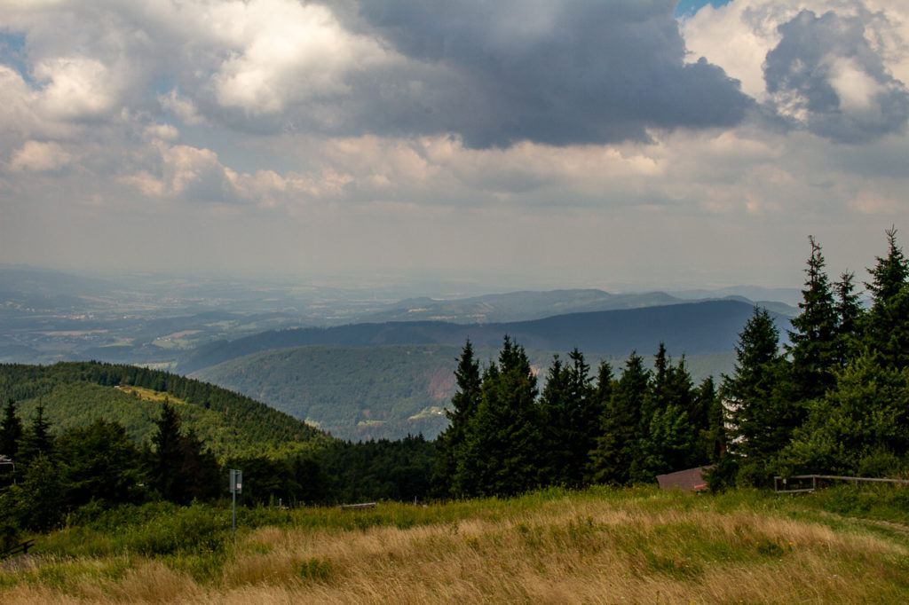 View at the top of Beskydy Mountains
