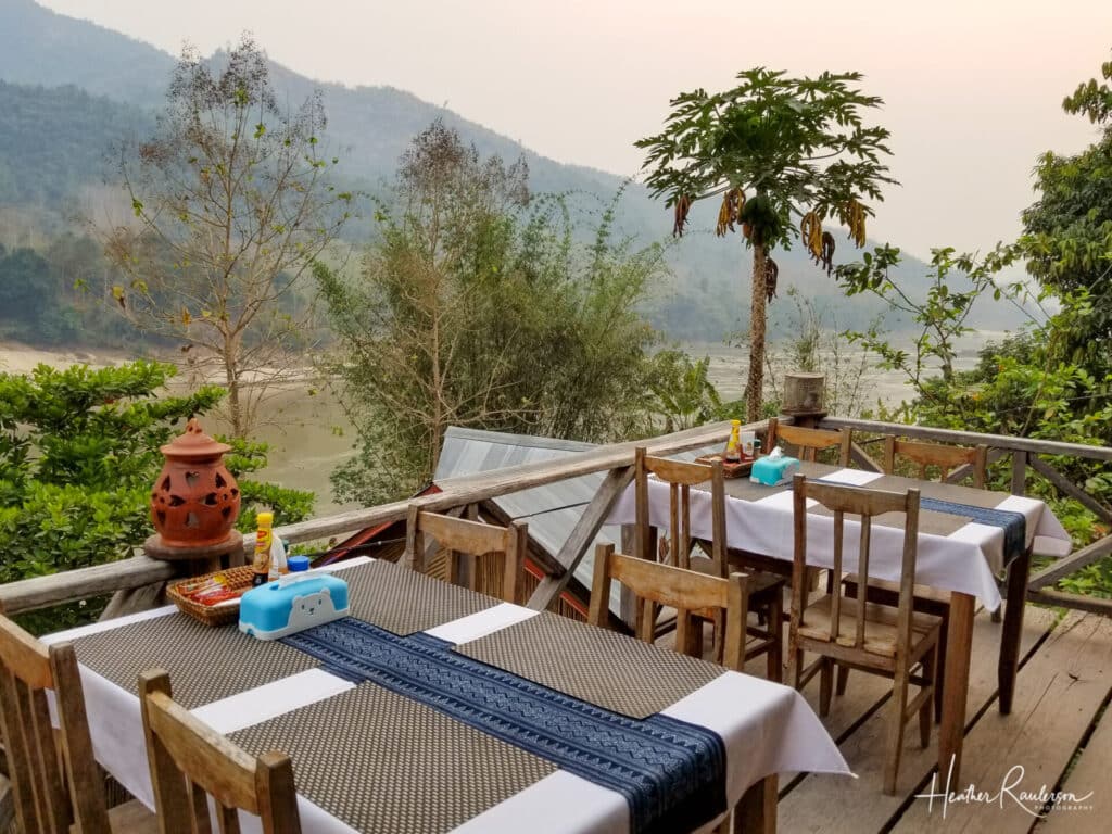 Breakfast view at the BKC Villa in Pakbeng