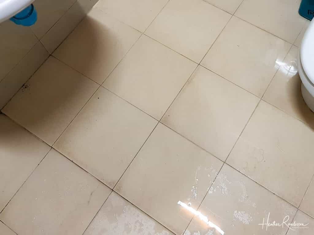 Flooded bathroom at the BKC Villa