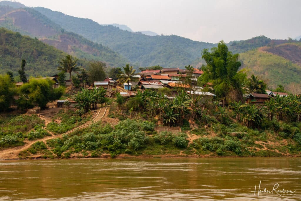 Laos Village on the Mekong River