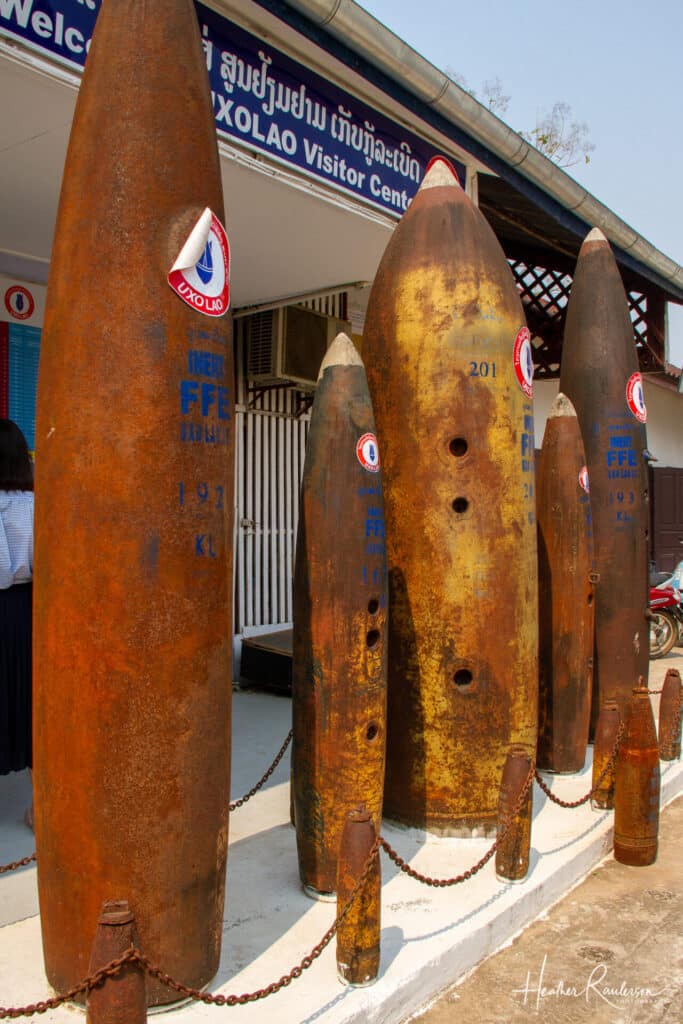 Empty Bomb Shells at the UXO Lao Visitor Center