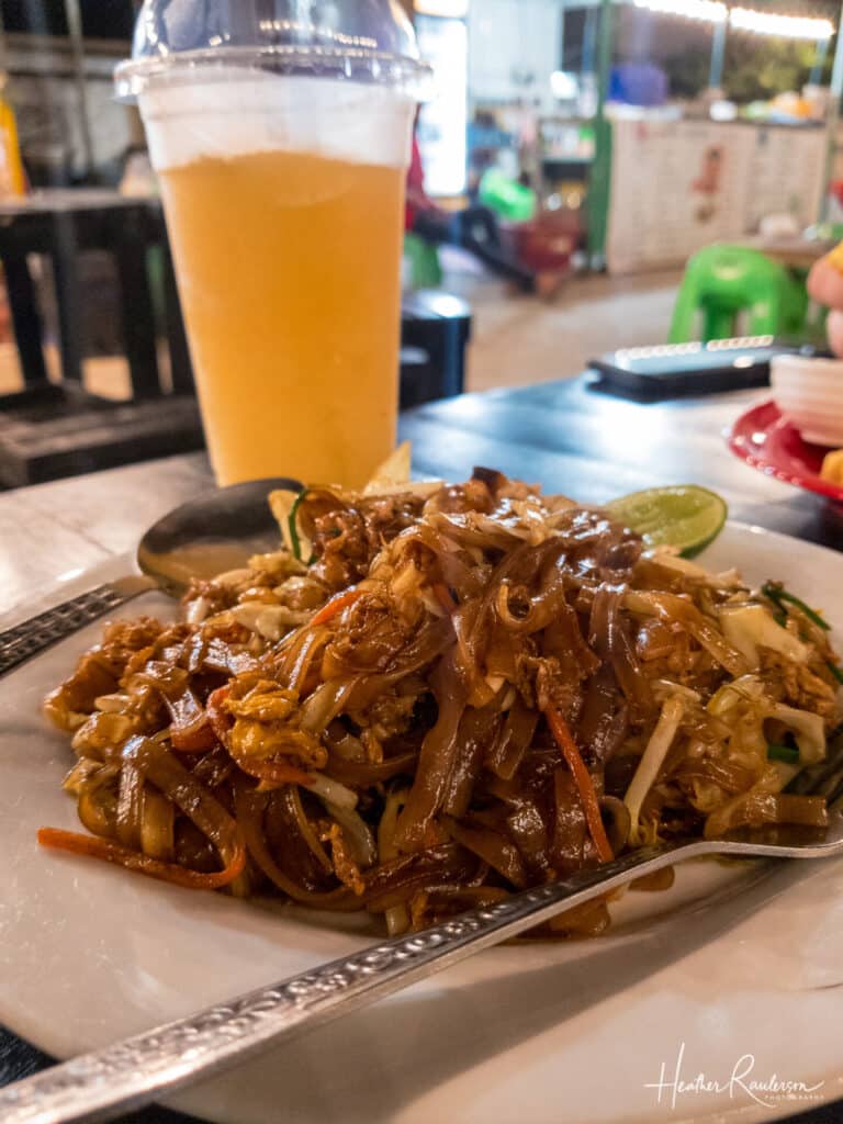 Pad Thai Noodle Dish at the Night Market in Vieng Vieng
