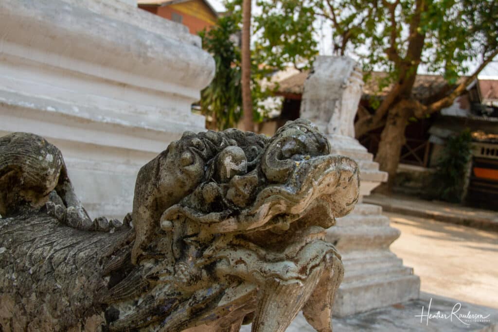 Close-up of the Statue guarding at Wat Siphoutthabat Thipparam