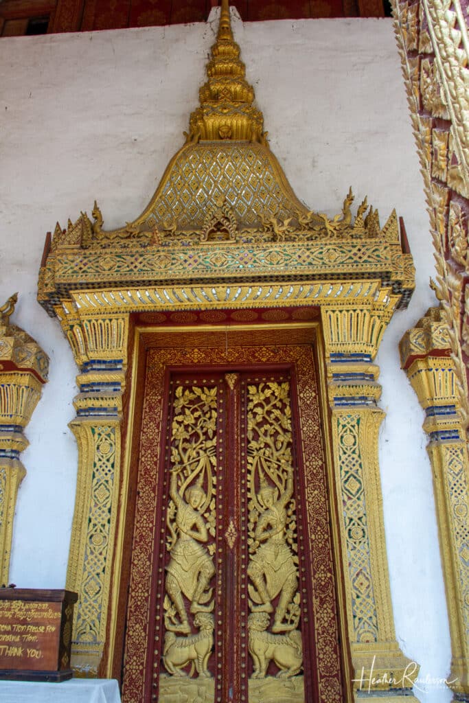 Wat Siphoutthabat Thipparam Ornate Door