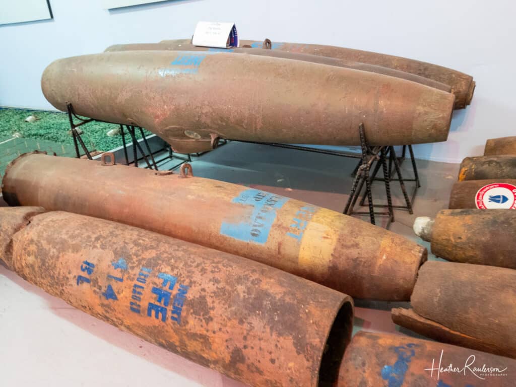 Bomb Shells at the UXO Museum in Luang Prabang