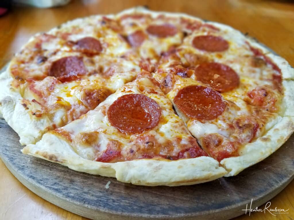Pepperoni Pizza at the Blue Lagoon Restaurant in Vang Vieng