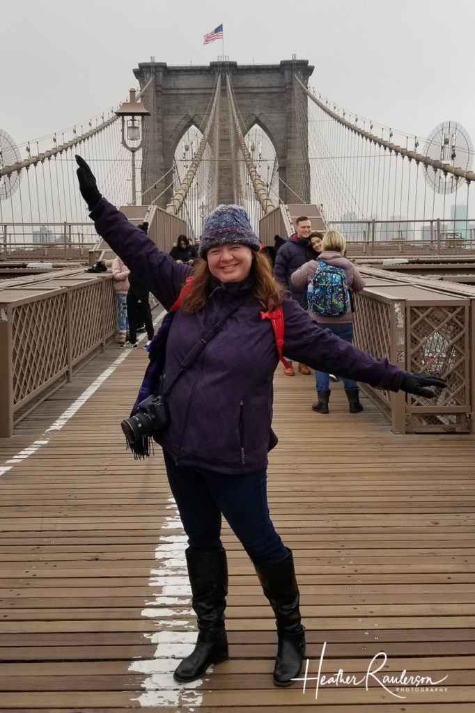 Heather on the Brooklyn Bridge