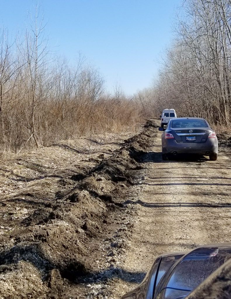 Train of Cars on a trail in the Two Rivers National Wildlife Refuge