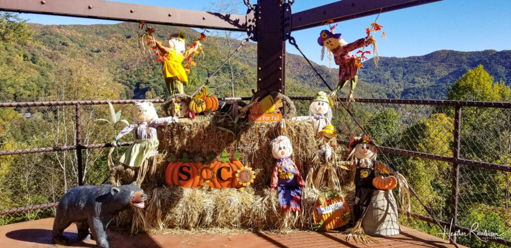 Fall decorations at Soco Crafts at Maggie Valley
