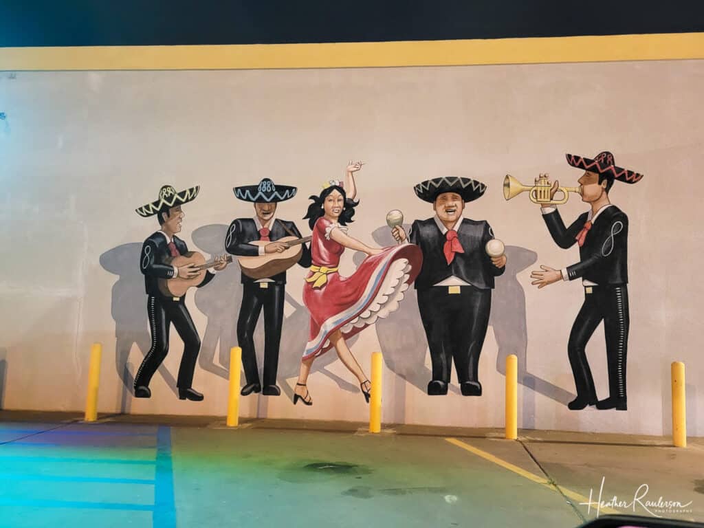Lady Dancing with Mariachi Band Street Mural